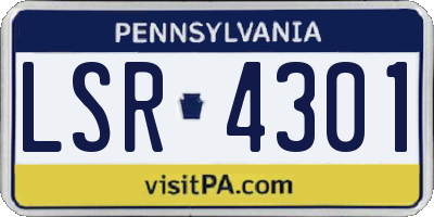 PA license plate LSR4301