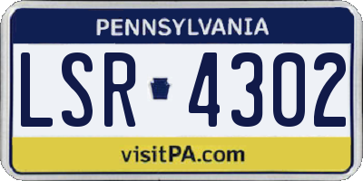PA license plate LSR4302