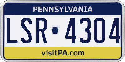 PA license plate LSR4304