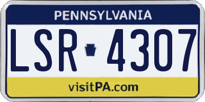 PA license plate LSR4307