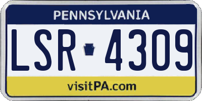 PA license plate LSR4309