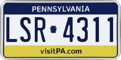PA license plate LSR4311