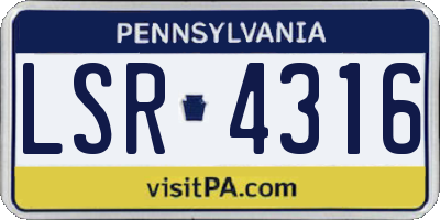 PA license plate LSR4316