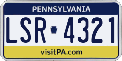 PA license plate LSR4321