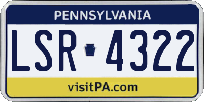 PA license plate LSR4322