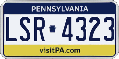 PA license plate LSR4323