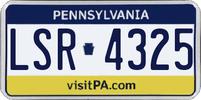 PA license plate LSR4325