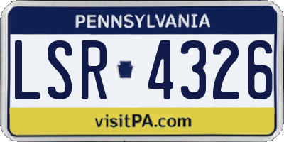 PA license plate LSR4326