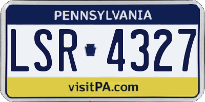 PA license plate LSR4327