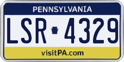 PA license plate LSR4329