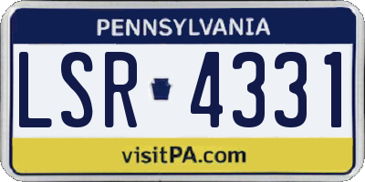 PA license plate LSR4331