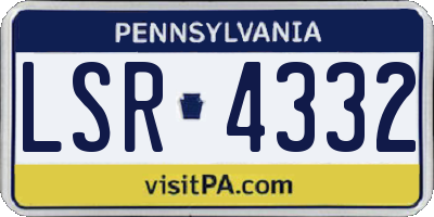 PA license plate LSR4332