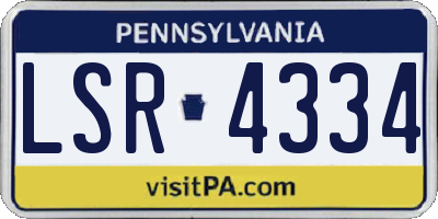 PA license plate LSR4334