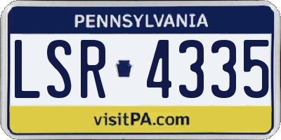 PA license plate LSR4335
