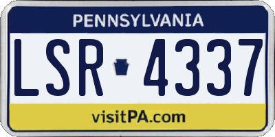 PA license plate LSR4337