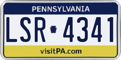 PA license plate LSR4341