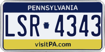 PA license plate LSR4343