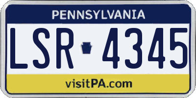 PA license plate LSR4345