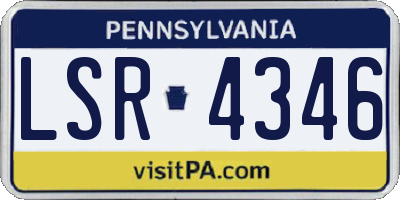 PA license plate LSR4346