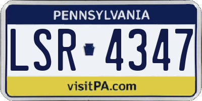 PA license plate LSR4347