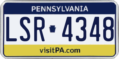 PA license plate LSR4348