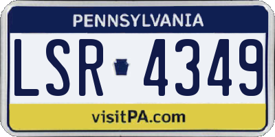 PA license plate LSR4349
