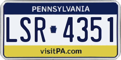 PA license plate LSR4351