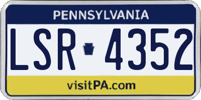 PA license plate LSR4352