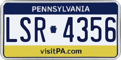 PA license plate LSR4356