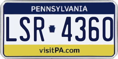 PA license plate LSR4360