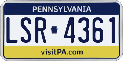 PA license plate LSR4361
