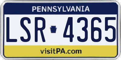 PA license plate LSR4365