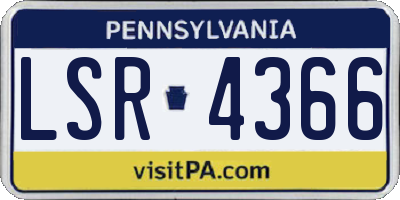 PA license plate LSR4366