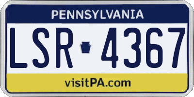PA license plate LSR4367