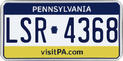 PA license plate LSR4368