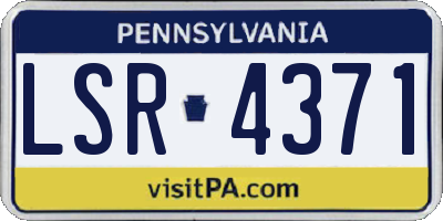 PA license plate LSR4371