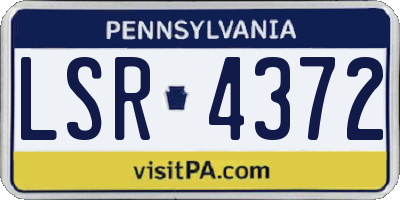 PA license plate LSR4372