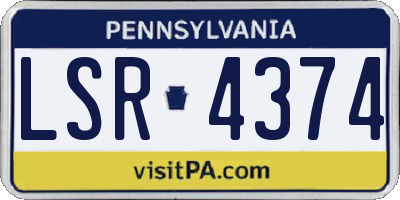 PA license plate LSR4374