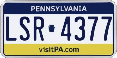 PA license plate LSR4377