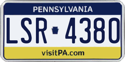 PA license plate LSR4380