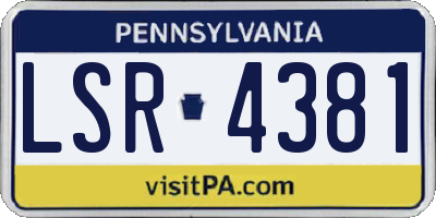 PA license plate LSR4381