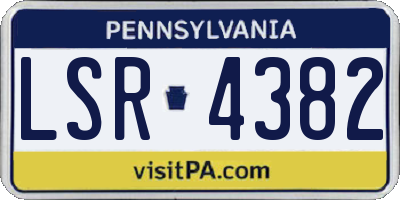 PA license plate LSR4382