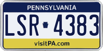 PA license plate LSR4383