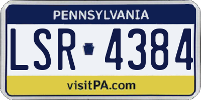 PA license plate LSR4384