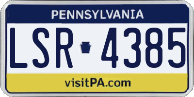 PA license plate LSR4385