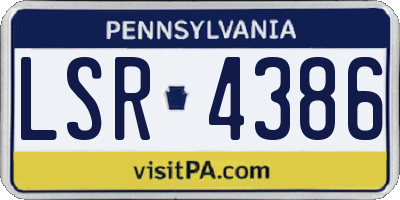 PA license plate LSR4386