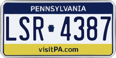 PA license plate LSR4387