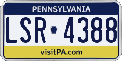 PA license plate LSR4388