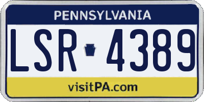 PA license plate LSR4389