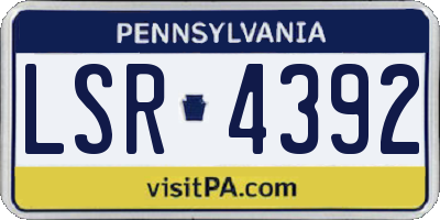 PA license plate LSR4392